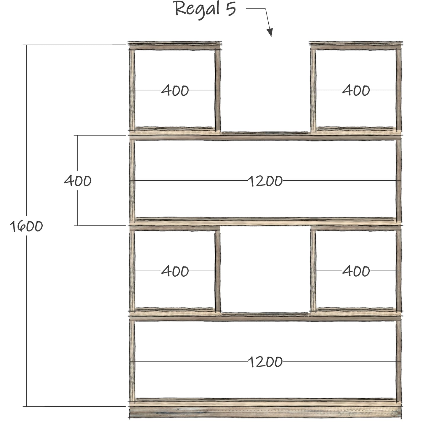 Regalsystem Modular Set Bücherregal Raumteiler Holz