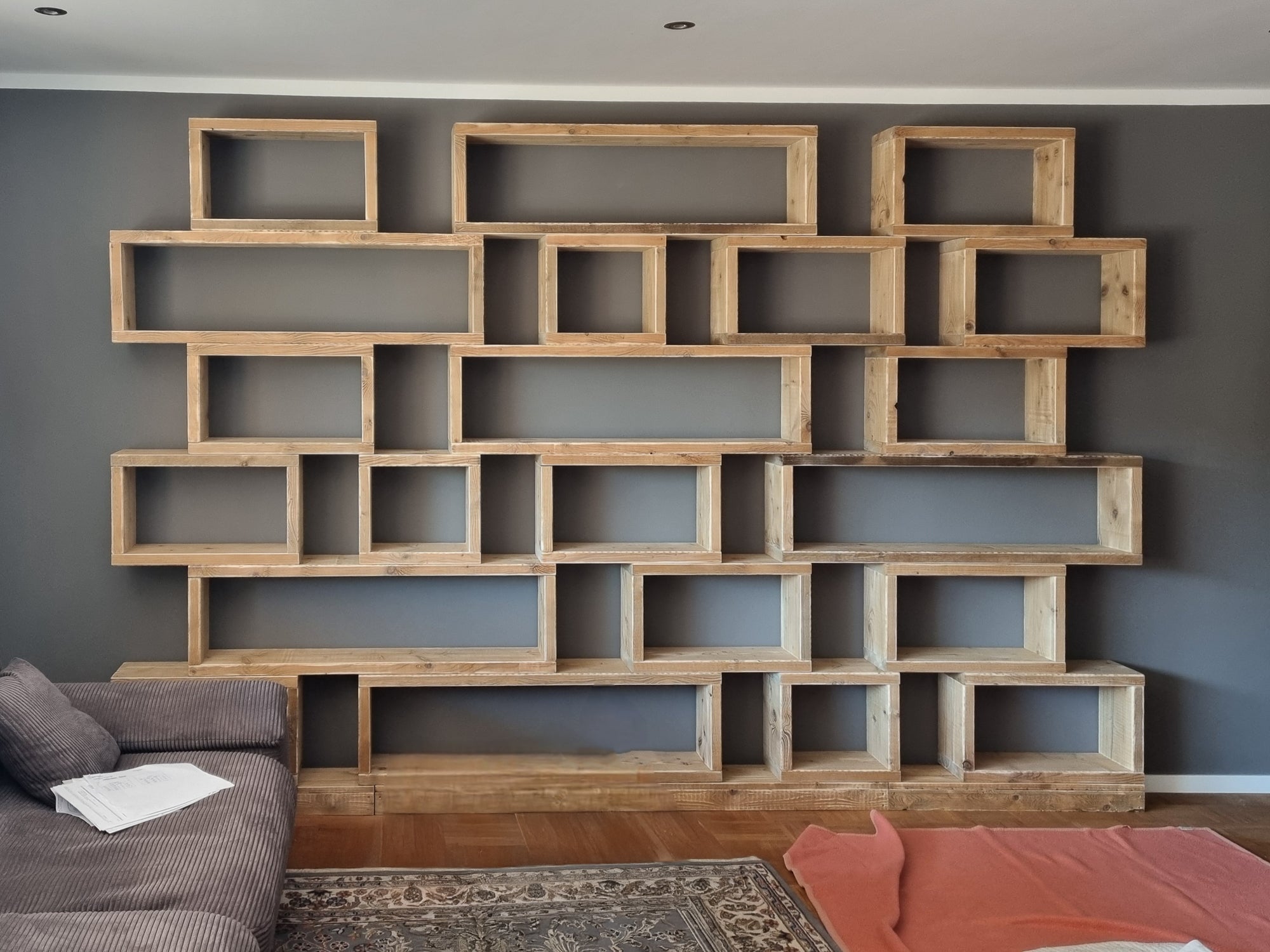 Kiste 40 - Modulares Regal aus Bauholz/Gerüstdielen - extra dickes Holz - Amoligno - Modulare Standregale