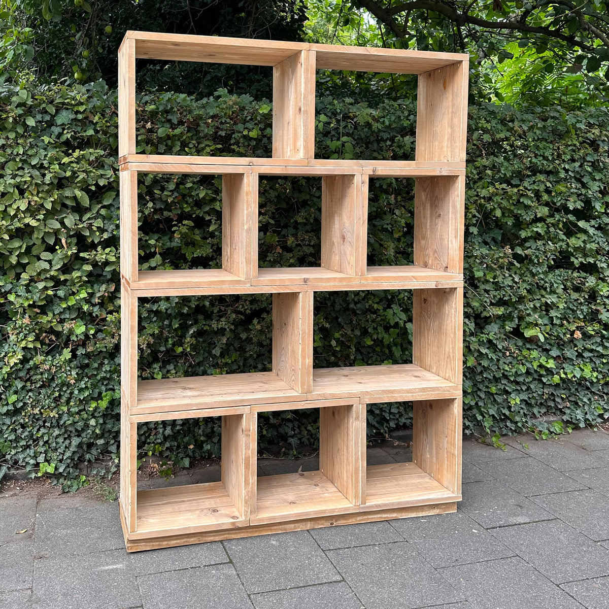 Shelving system modular set bookshelf room divider wood