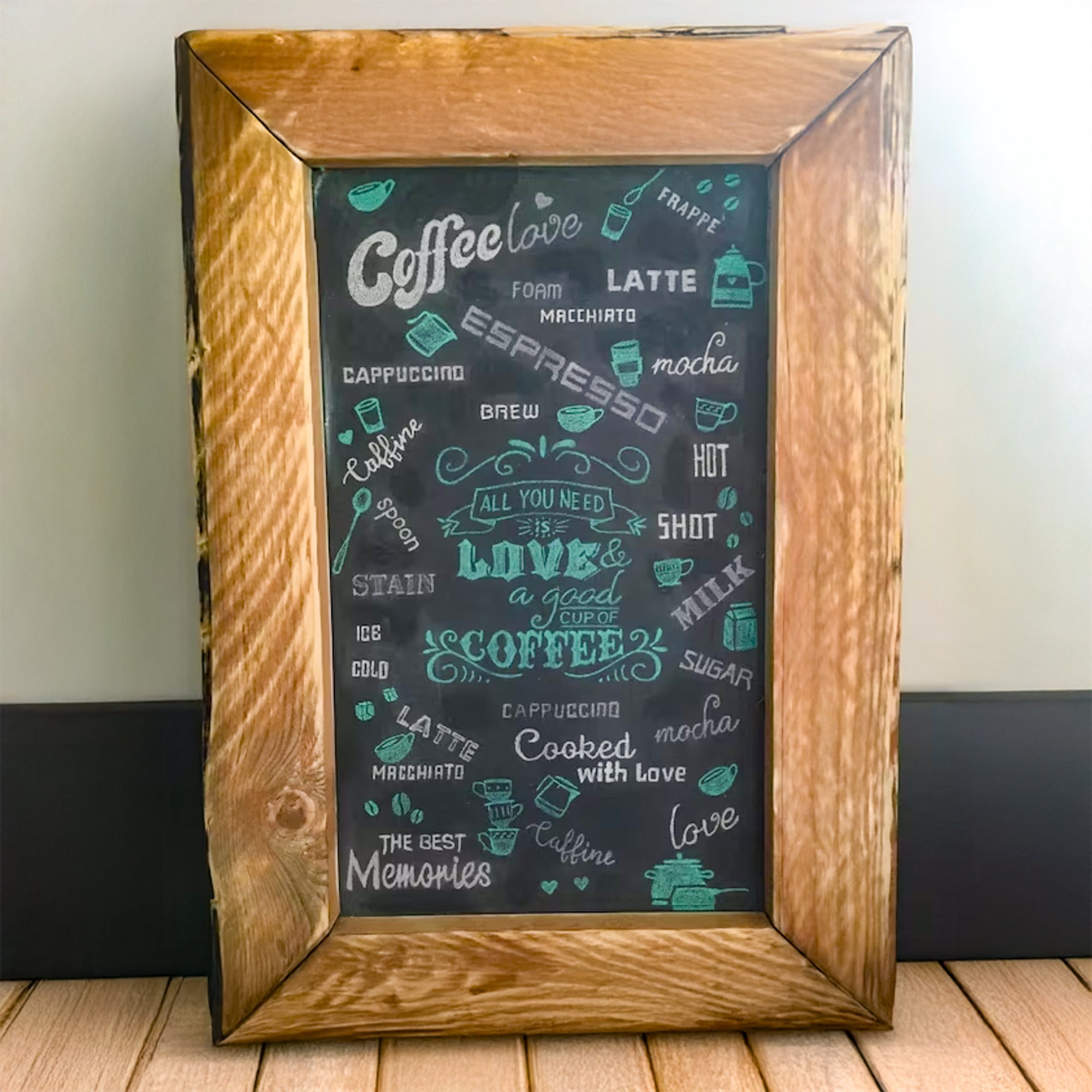 Kreidetafel mit Altholzrahmen | KT R7 - Amoligno - Dekorativ & Nützlich