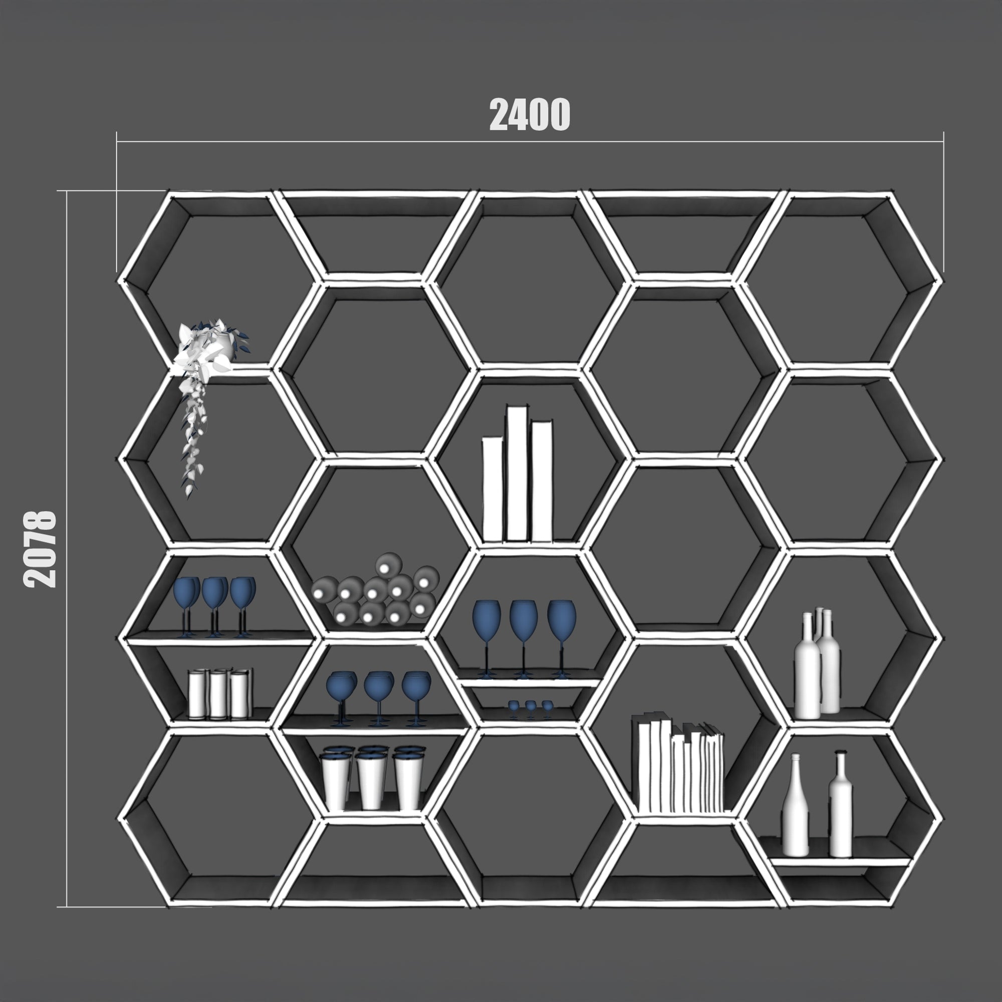 Regal - Element für Wabenregal Grosse Hexe| Halbe Hexe - Amoligno - Regale & Aufbewahrung: Zubehör / Ergänzung