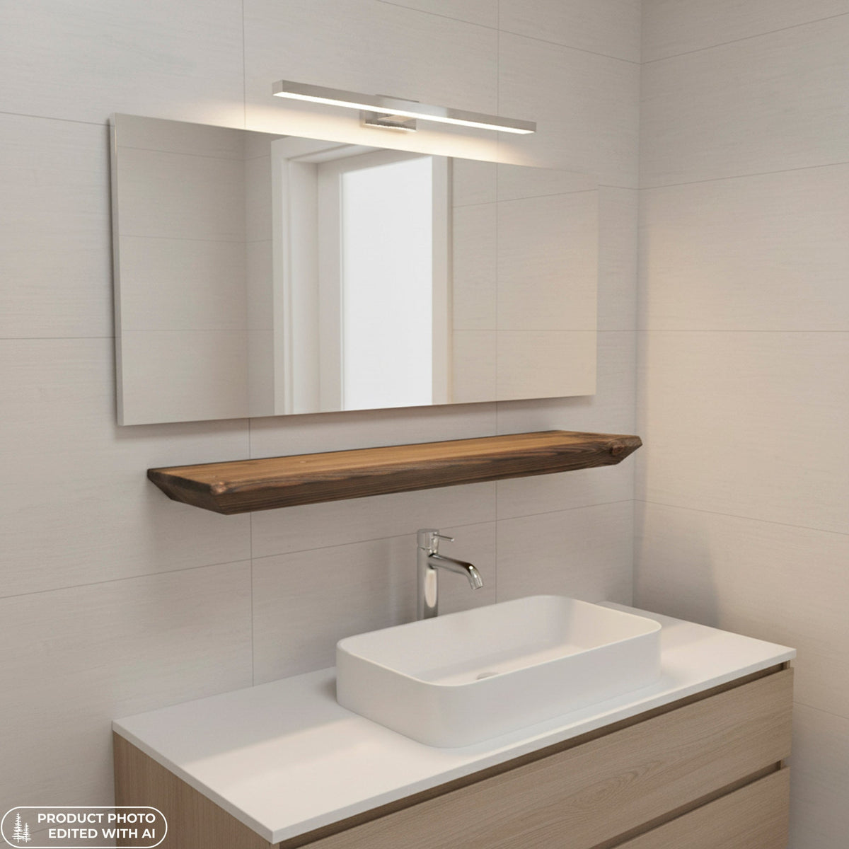 Schwebendes Wandregal aus Bauholz | Verbrannt | 30 bis 200 cm breit - Amoligno - Wandregale