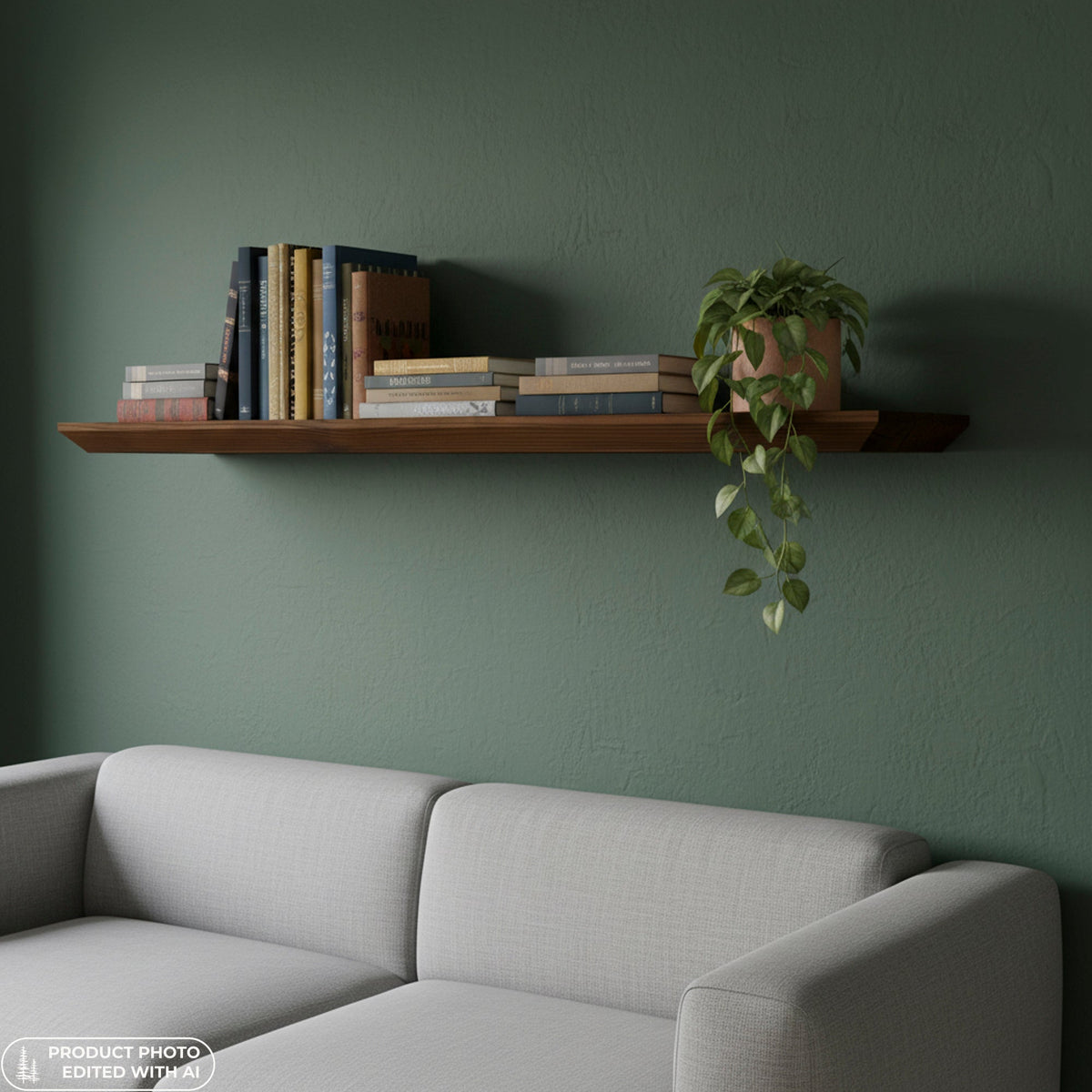 Schwebendes Wandregal aus Bauholz | Verbrannt | 30 bis 200 cm breit - Amoligno - Wandregale