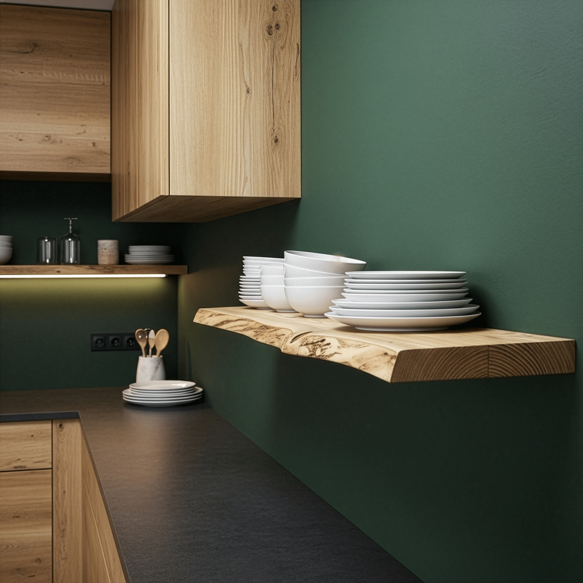 Schwebendes Wandregal | Waldkante | 27cm - Amoligno - Wandregale