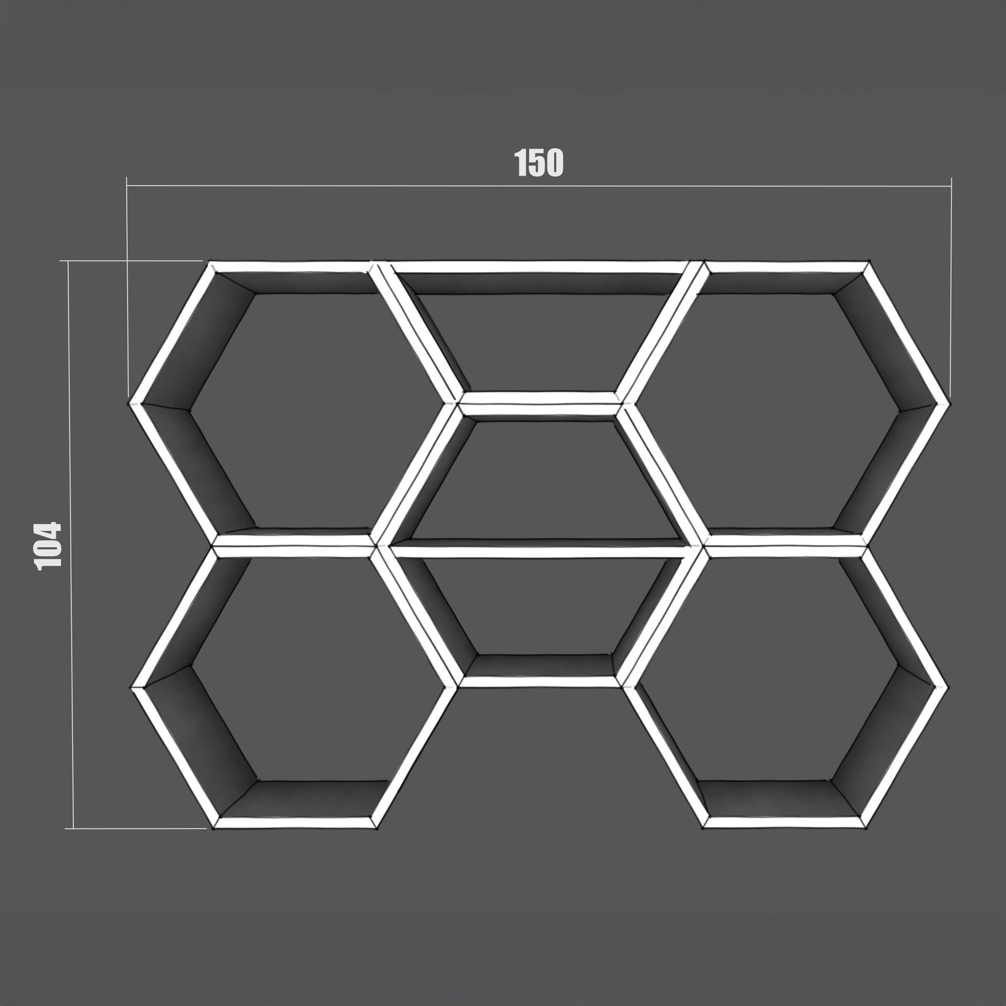 Standregal Wabenform | Grosse Hexe - Amoligno - Modulare Regale