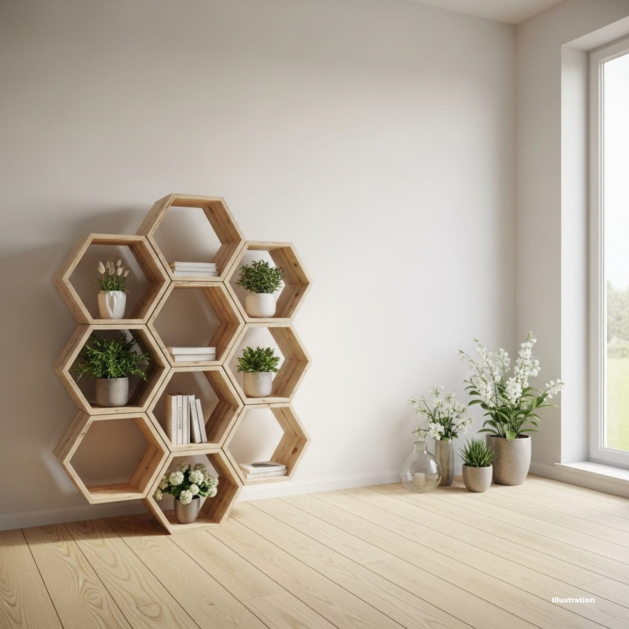 Standregal Wabenform | Grosse Hexe - Amoligno - Modulare Regale