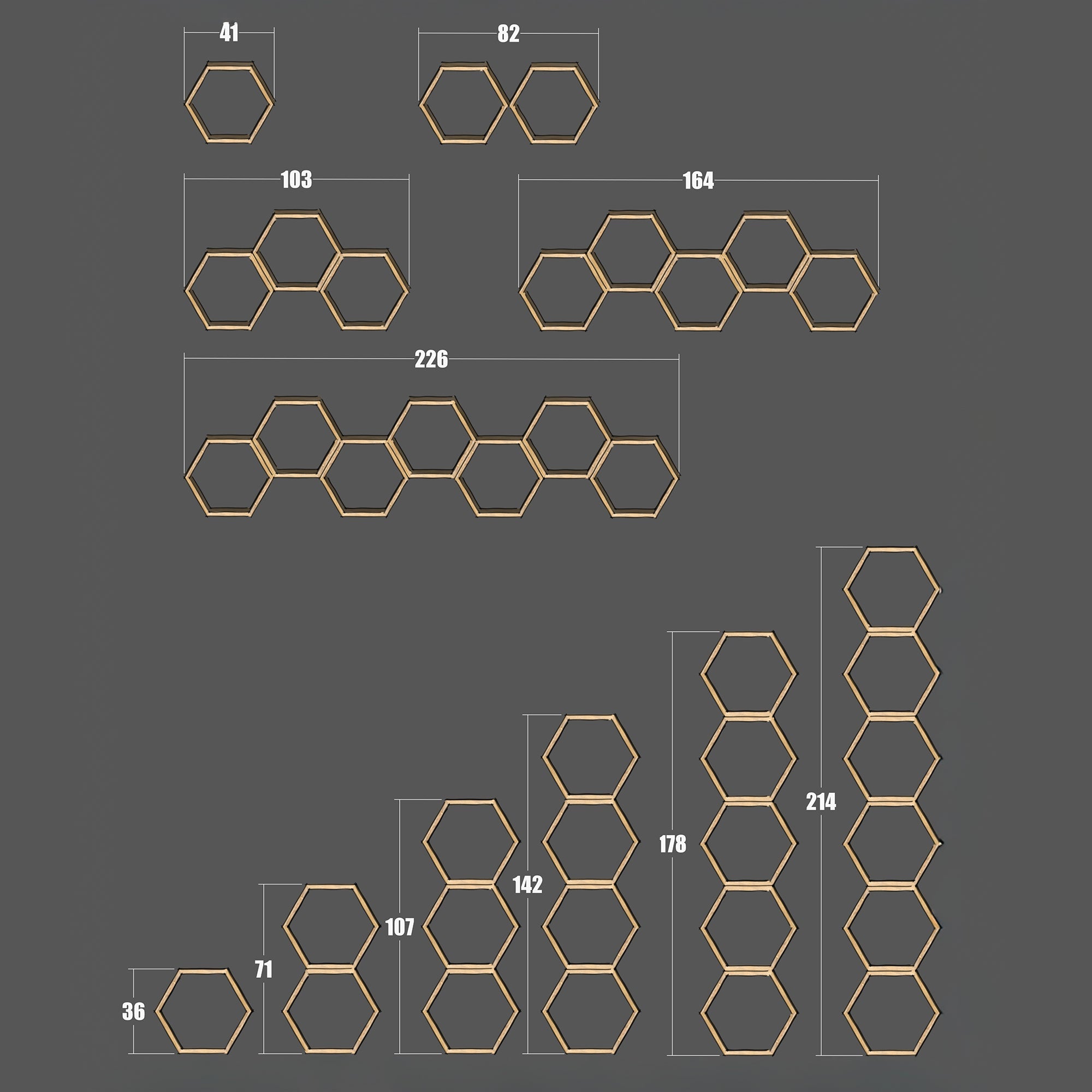 Wabenregal aus Altholz | Kleine Hexe WR - Amoligno - Wandregale