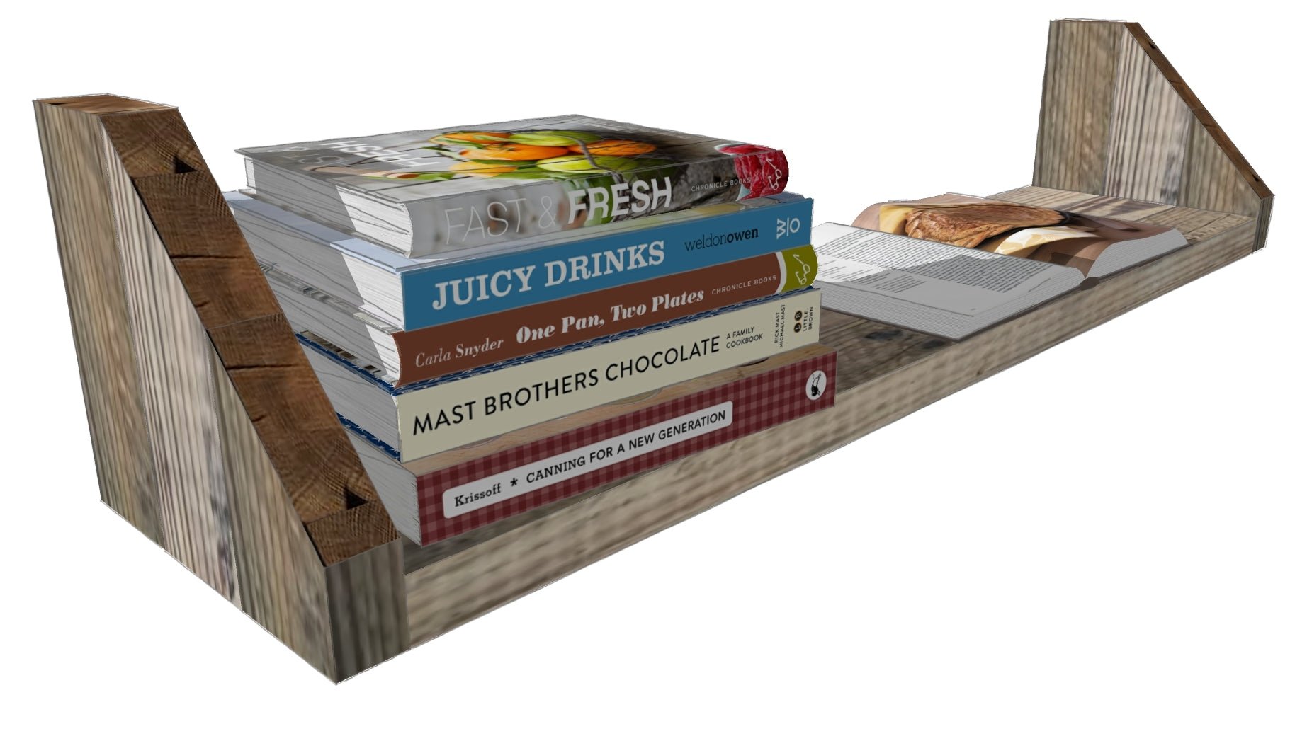 Schwebendes Wandregal Massivholz Regal Bauholz | Symbohle+ - Amoligno - Wandregale