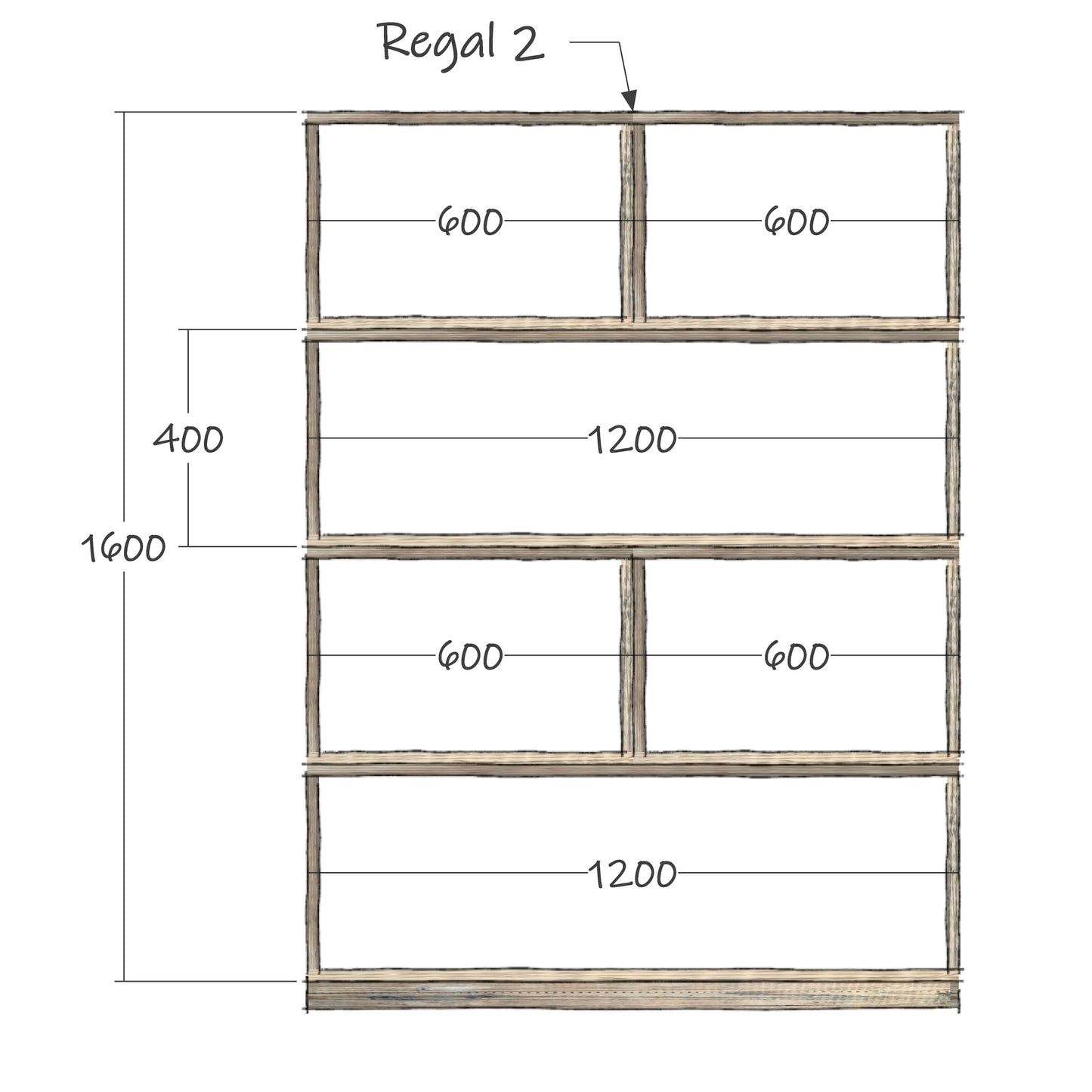 Regalsystem Modular Set Bücherregal Raumteiler Holz