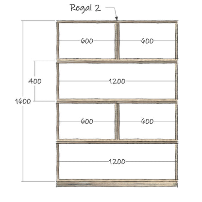 Regalsystem Modular Set Bücherregal Raumteiler Holz