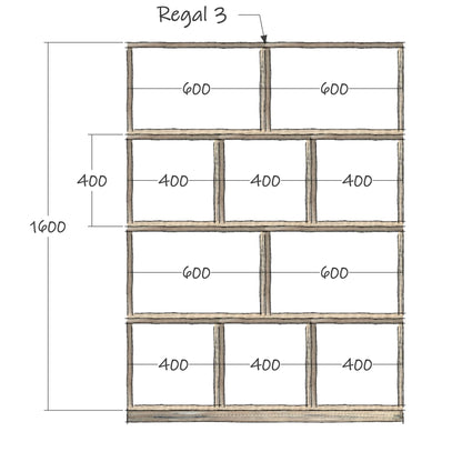 Regalsystem Modular Set Bücherregal Raumteiler Holz