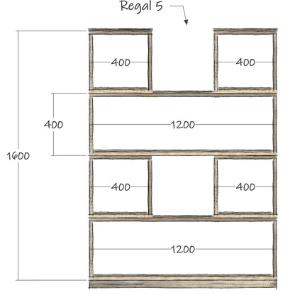 Regalsystem Modular Set Bücherregal Raumteiler Holz