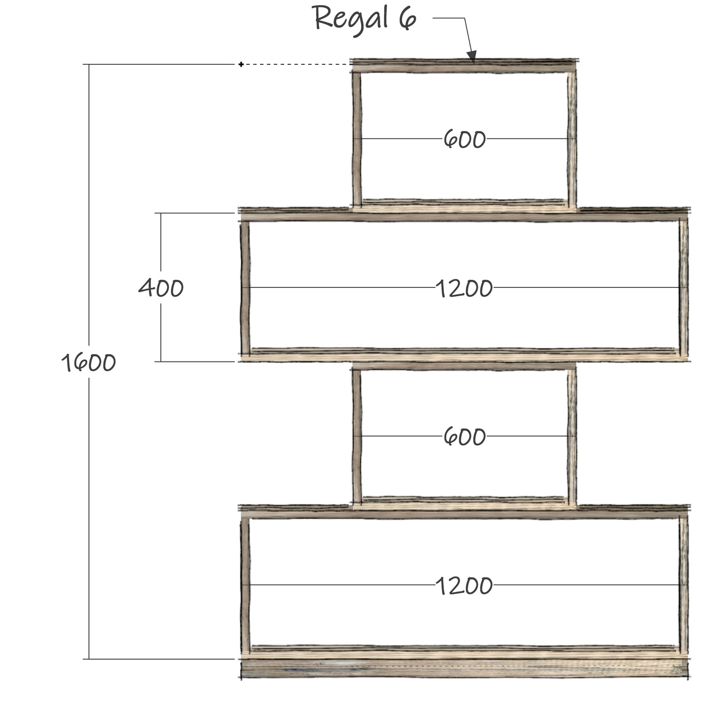 Regalsystem Modular Set Bücherregal Raumteiler Holz