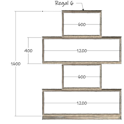 Regalsystem Modular Set Bücherregal Raumteiler Holz