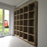 CARL LAX: Regal aus Gerüstdielen und Bauholz USED Optik TIEFE 20/28/38cm - Amoligno - 