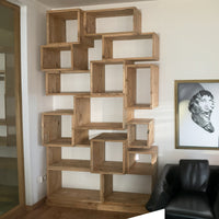 CARMEN Bücherregal Massivholz aus Elementen mit verschiedenen Tiefen und Größen - Amoligno - Modulare Standregale