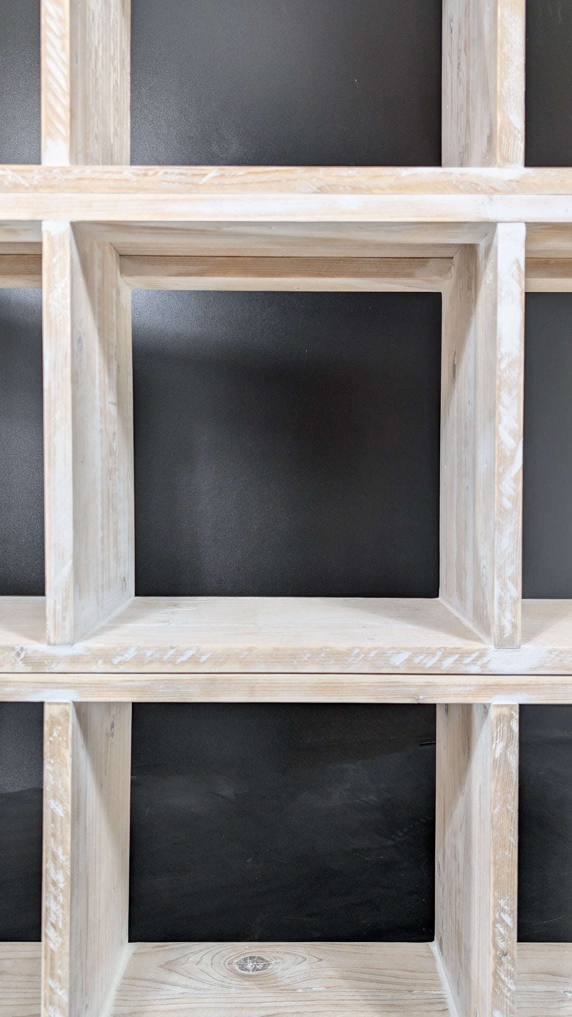 "Laura - B" - Altweiss Bücherregal Sideboard Massivholz - Amoligno - Modulare Standregale