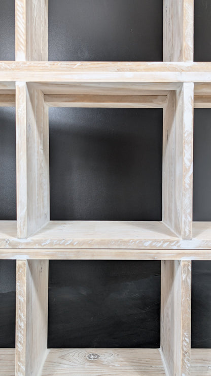 "Laura - B" - Altweiss Bücherregal Sideboard Massivholz - Amoligno - Modulare Standregale