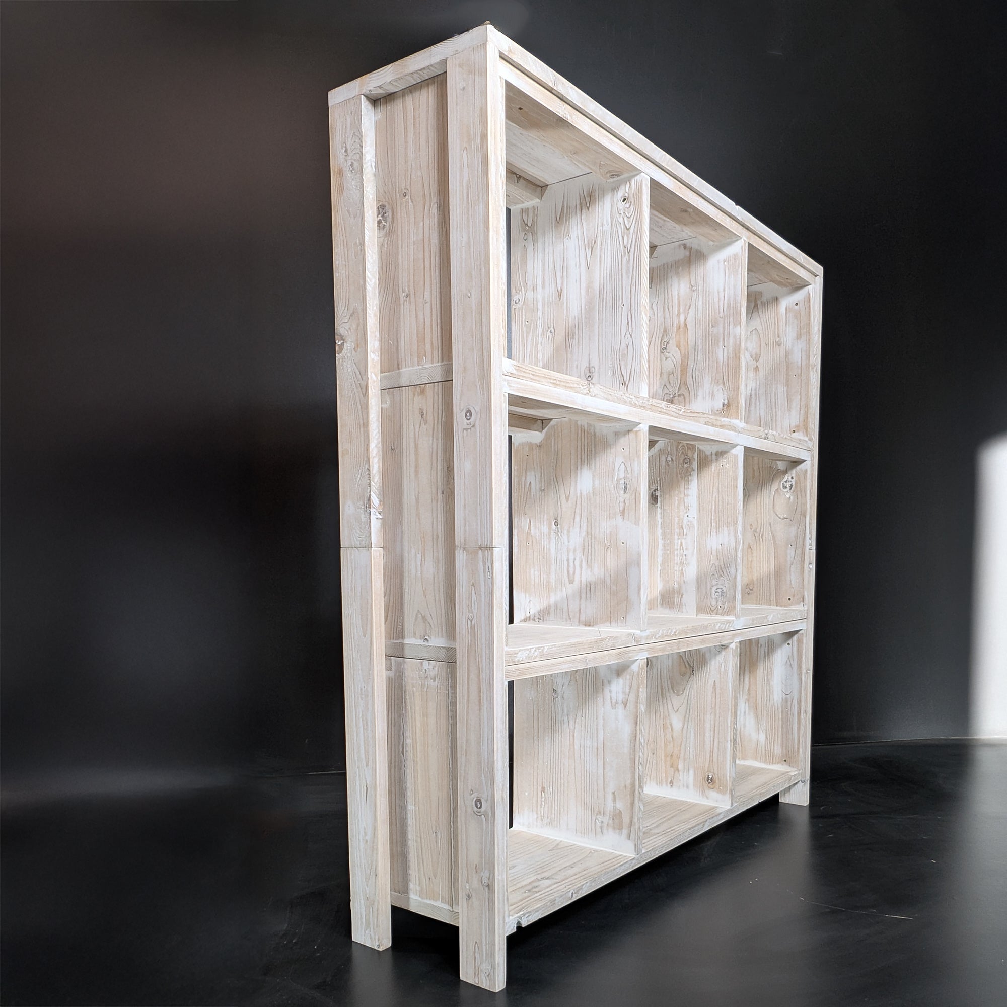 "Laura - B" - Altweiss Bücherregal Sideboard Massivholz - Amoligno - Modulare Standregale