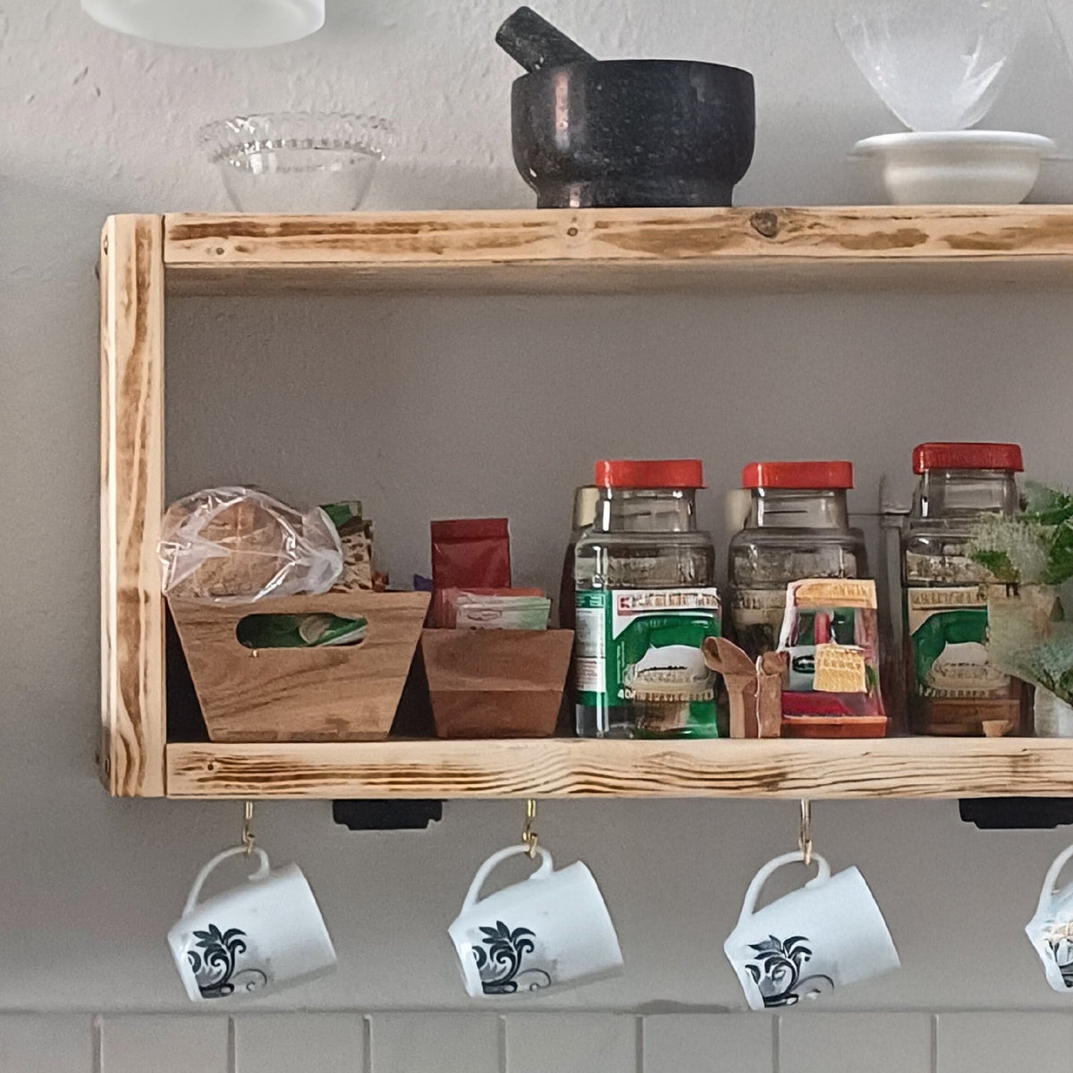 Modular wall shelf made of construction timber | Maria T20 | kitchen shelf, spice rack, bookshelf