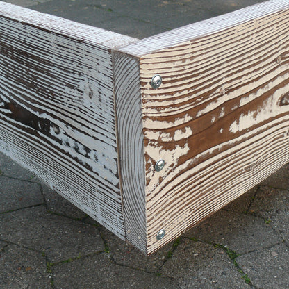 Minimalistisches Bettgestell geflammt - gekalkt - Amoligno - Betten