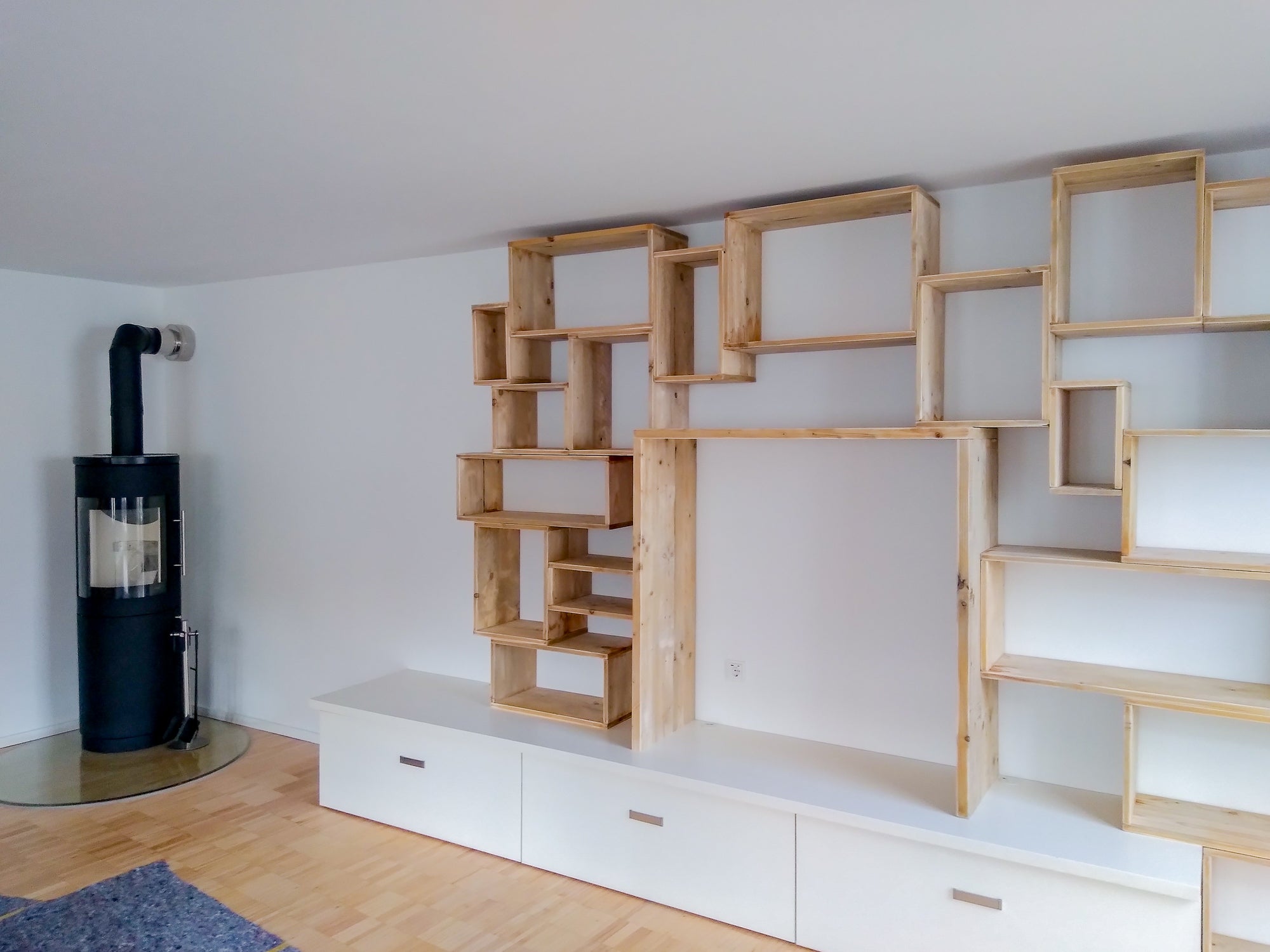 Modulares Bauholzregal "Jassi" - Amoligno - Modulare Regale