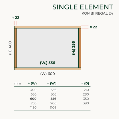 Modulares Standregal aus Bauholz | Kombi Regal 24 | Bücherregal, Raumteiler, Aktenregal - Amoligno - Modulares Standregal