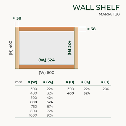 Modulares Wandregal aus Bauholz | Maria T20 | Küchenregal, Gewürzregal, Bücherregal - Amoligno - Modulares Wandregal