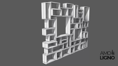 Modulares Regal "Klaus" aus Bauholz (gekalkt)