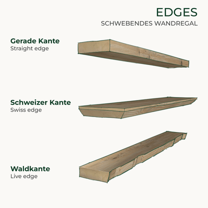 Schwebendes Wandregal aus Bauholz | Used | 30 bis 200 cm breit - Amoligno - Wandregale