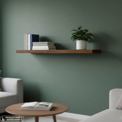Schwebendes Wandregal aus Bauholz | Verbrannt | 30 bis 200 cm breit - Amoligno - Wandregale