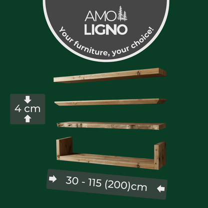 Schwebendes Wandregal | U - Form | 27cm - Amoligno - Wandregale