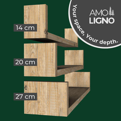 Schwebendes Wandregal | U - Form | 27cm - Amoligno - Wandregale