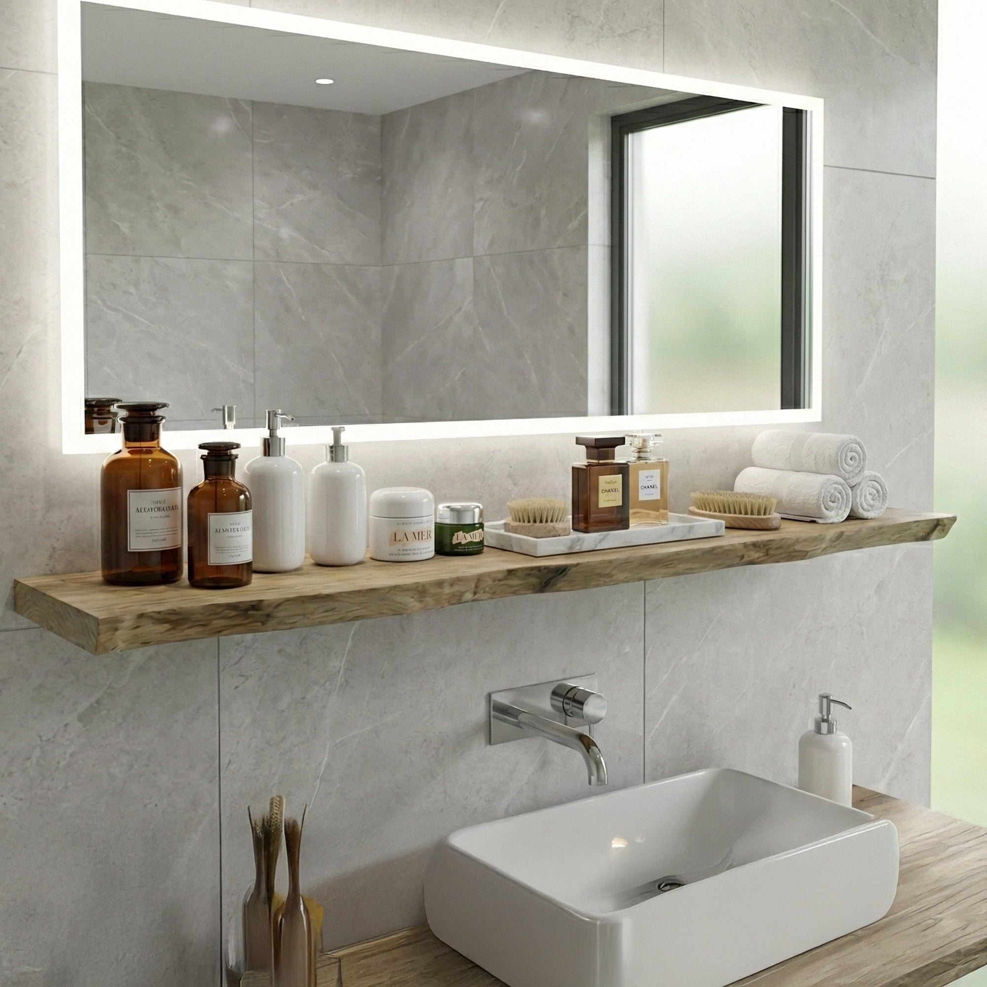 Schwebendes Wandregal | Waldkante | 27cm - Amoligno - Wandregale