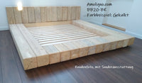 Aktion: Bauholz Bett Futon Balken 20x20cm 4 Varianten - Amoligno - Betten