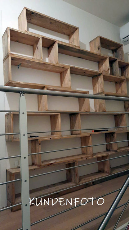 Modulares Standregal aus alten Fußboden - Dielen - Amoligno - Modulare Standregale