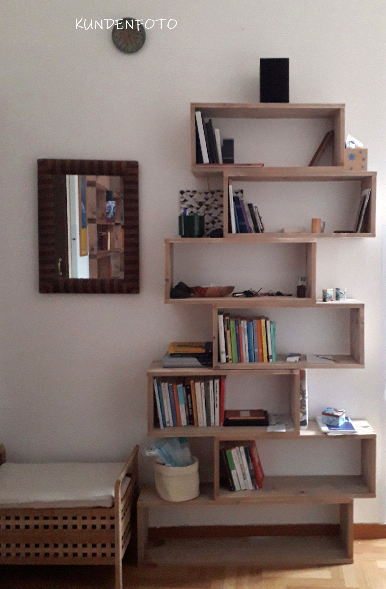 Modulares Standregal aus alten Fußboden - Dielen - Amoligno - Modulare Standregale